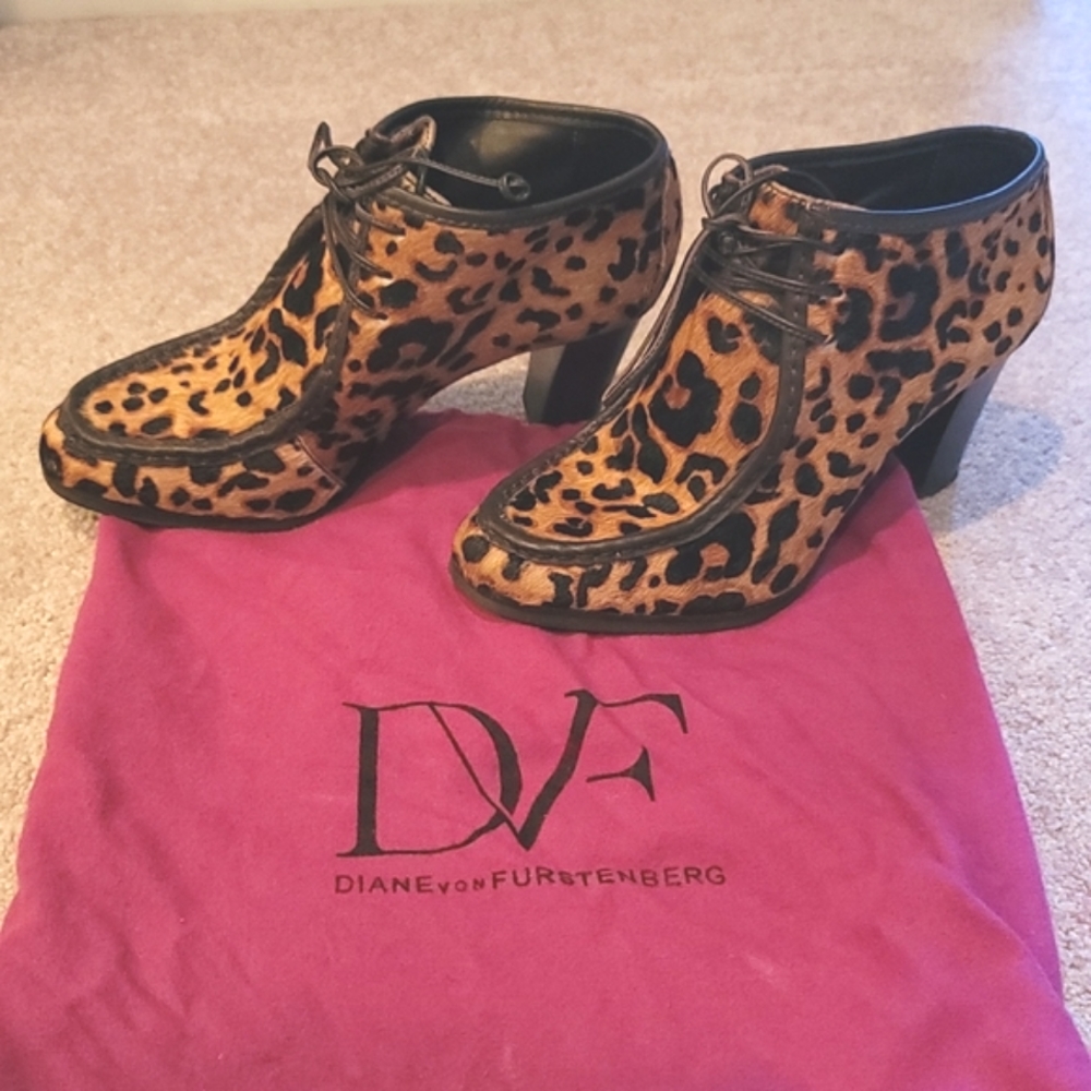DVF Ponyhair Cheetah Booties Sz 7.5